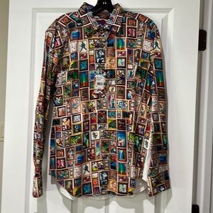 Robert Graham men’s day off racing shirt size large new with tags